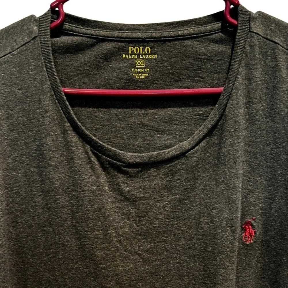 Polo Ralph Lauren T-Shirt XL Mens Gray Long Sleeve Custom Fit Pony Logo
